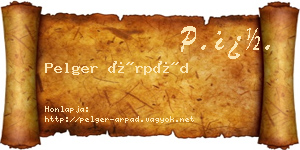 Pelger Árpád névjegykártya